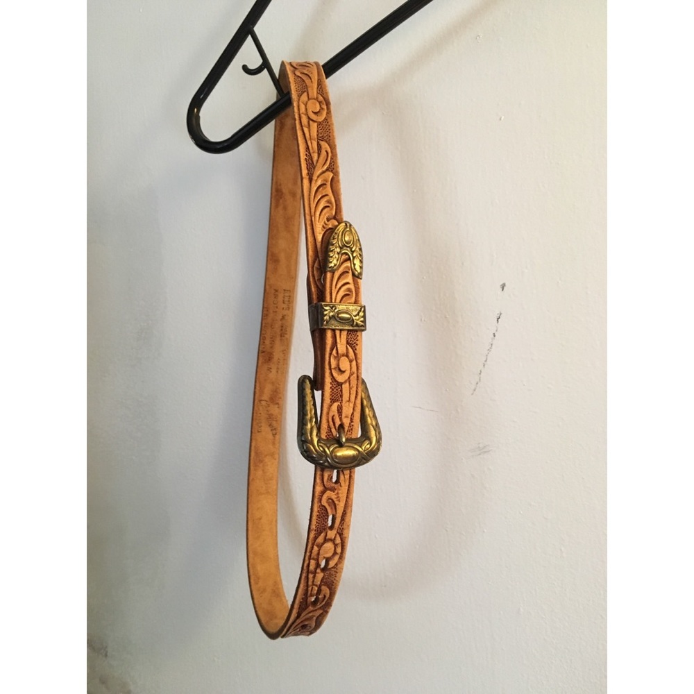Decorated Vintage Leather Waist Belt